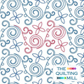 Orange Blossom Blitz fun digital longarm design featuring bright cheerful floral motifs in a playful edge-to-edge quilting pantograph