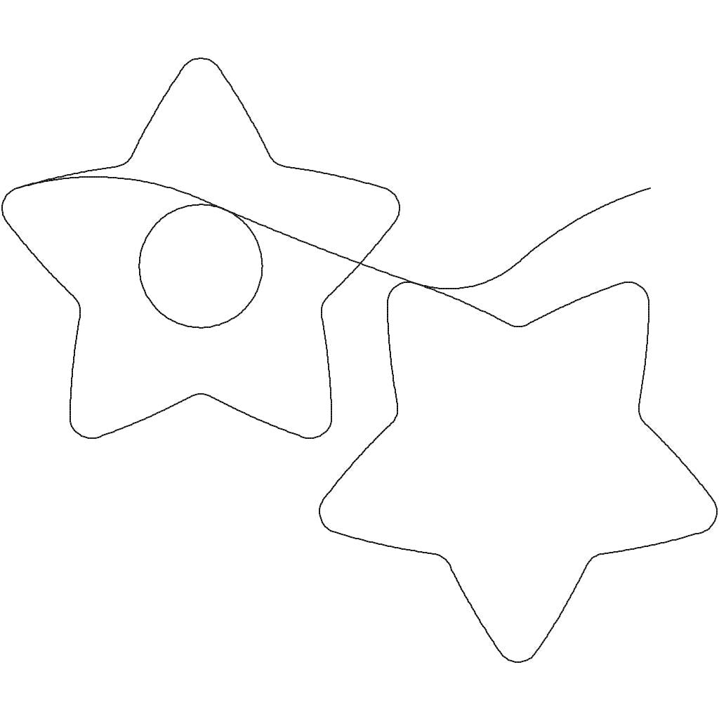 Close-up of Packed Puffy Stars quilting pantograph showing detailed rounded star and circle stitching