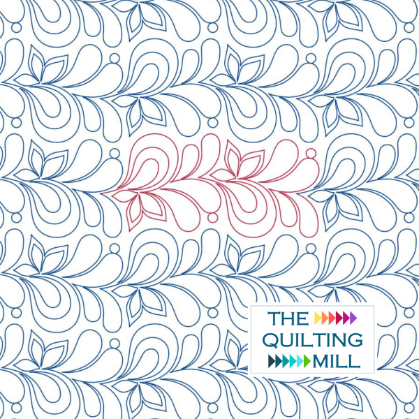 Paradise leaf quilting pantograph – flowing botanical leaf and feather design for longarm quilting machines