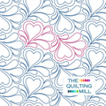 Passionate Plumes feather digital pantograph pattern with heart-shaped plumes for longarm quilting