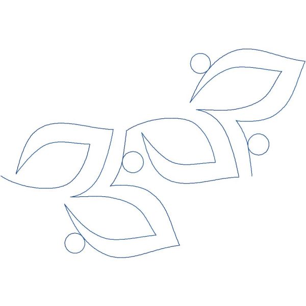 Close-up of Pearled Vine botanical pantograph showing flowing vine shapes and playful pearled dot accent detail