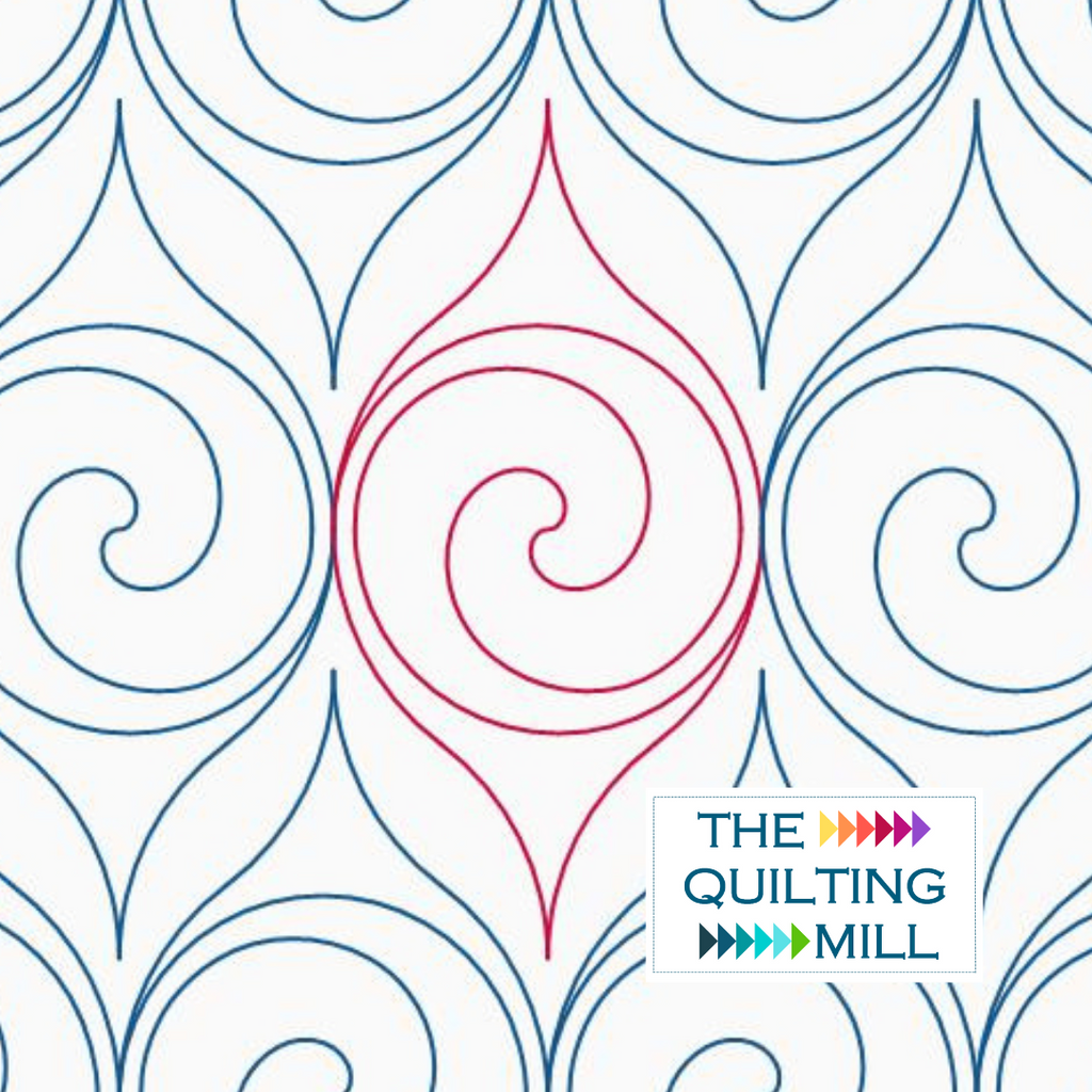 Peppermint Twist Christmas pantograph – whimsical candy cane swirl edge-to-edge longarm quilting design by The Quilting Mill