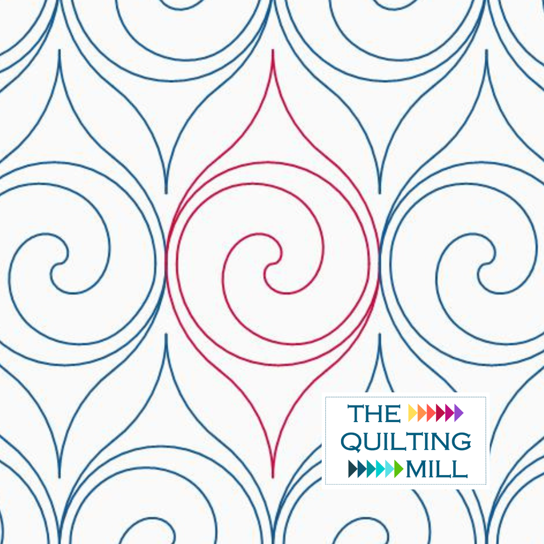Peppermint Twist Christmas pantograph – whimsical candy cane swirl edge-to-edge longarm quilting design by The Quilting Mill