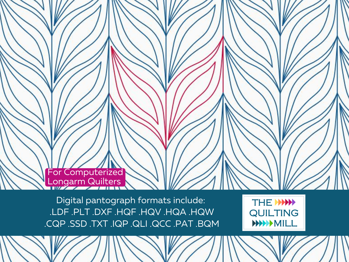 Plaited elegant quilt pantograph digital download pattern for professional computerized quilting systems