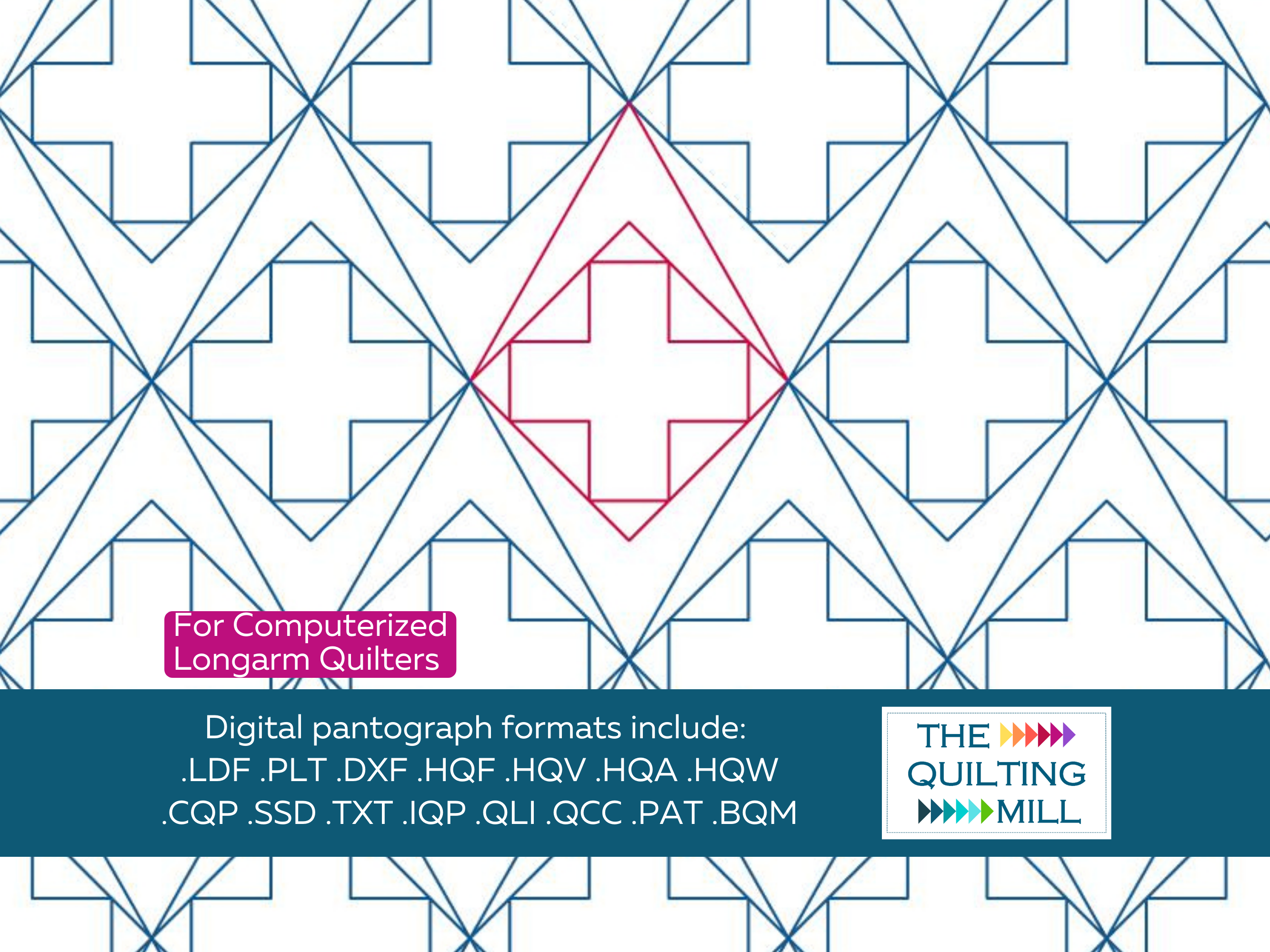 The Quilting Mill's Positivity pantograph, a modern geometric quilting design ideal for graduation quilts, milestone gifts, and home décor.