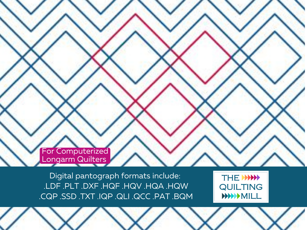 Practically Plaid modern plaid digital pantograph by The Quilting Mill featuring a geometric plaid quilting pattern