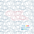 Pumpkins and Stars fall quilting pantograph with outlined pumpkins and stars, a digital longarm design