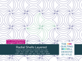 Radial Shells Layered elegant quilting pantograph – layered scallop arcs and radiating shell fan design for longarm quilting