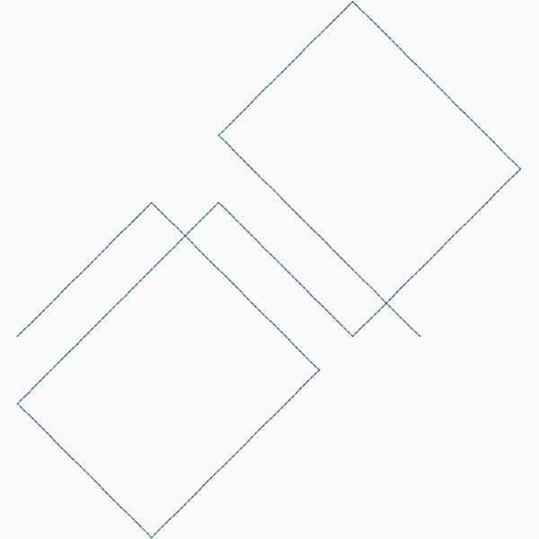 Close-up of RecTangle geometric pantograph with crisp rectangular lines and clean boxy repeat for longarm quilting designs