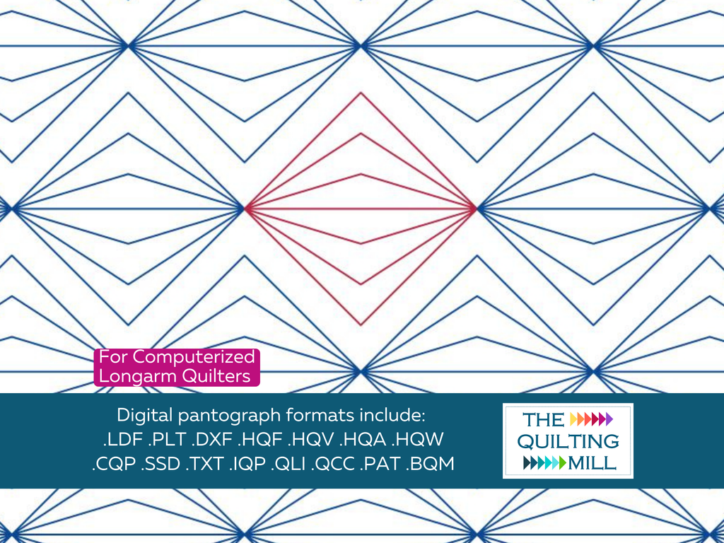 Resounding radiating digital pantograph info sheet with file formats and specifications for digital pantographs and longarm quilting machines