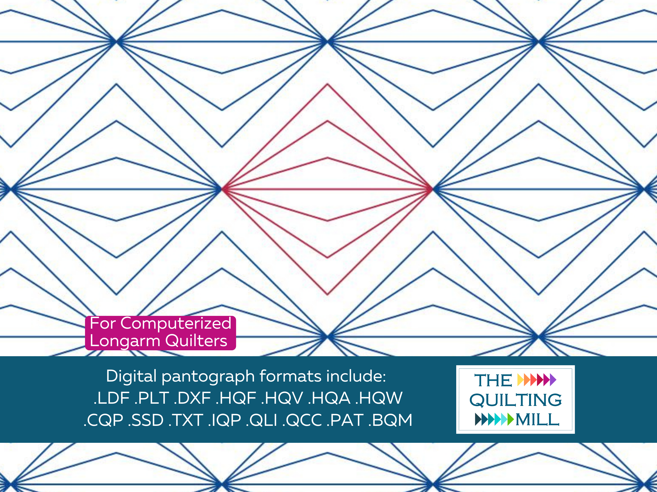 Resounding radiating digital pantograph info sheet with file formats and specifications for digital pantographs and longarm quilting machines