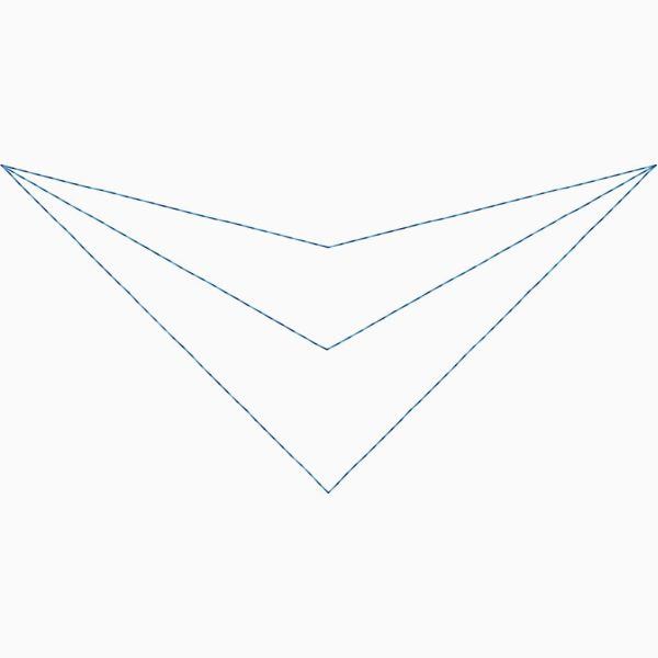 Close-up of Shark Skin textured quilting pantograph showing crisp sharp overlapping scale-like geometric shapes and bold stitching detail for longarm quilting machines