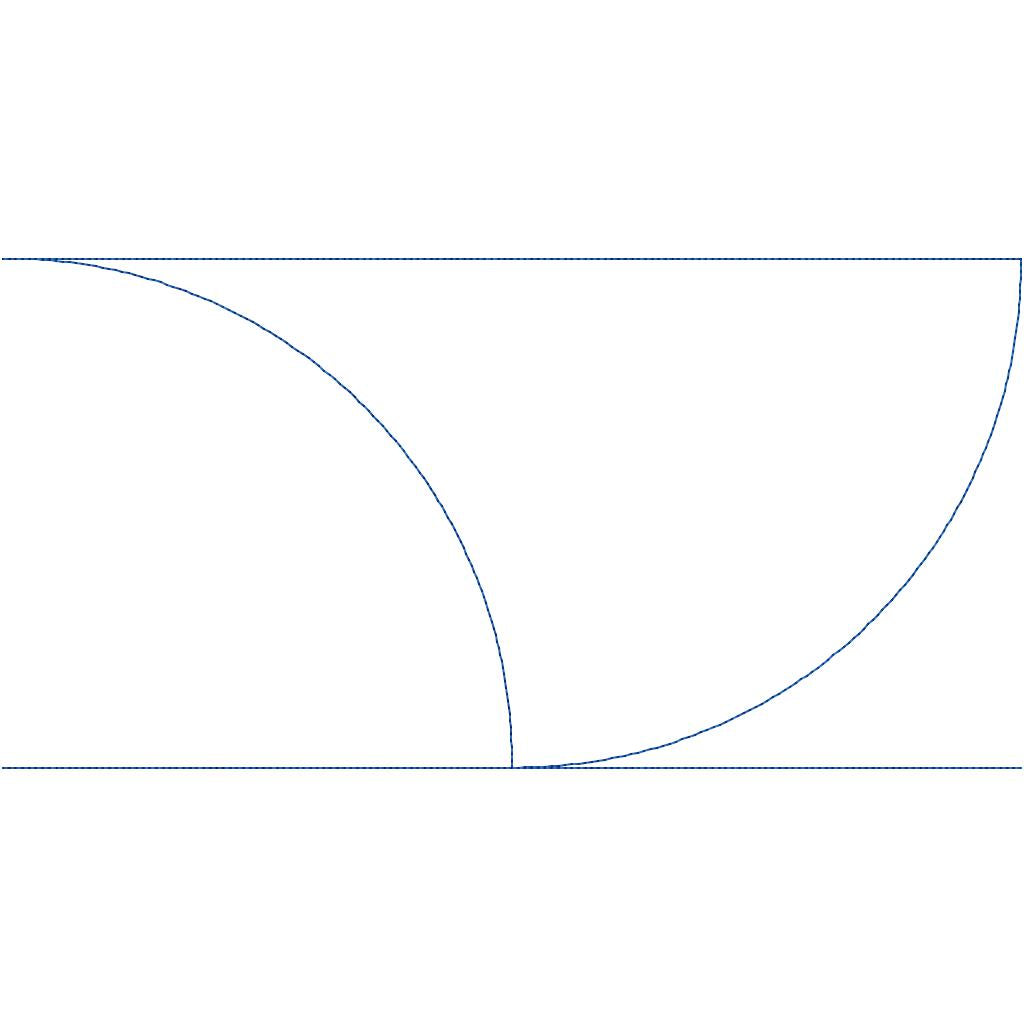 Sideways Clam 1 single repeat, clamshell quilting pantograph
