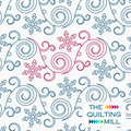 Snow Blitz holiday digital pantograph – swirling bells and snowflake design for longarm quilting machines