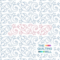 Space Explorer rocket quilting pantograph – zooming rockets, twinkling stars, and swirling trail design for longarm quilting machines