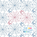 Spider Silk Halloween quilting pattern with detailed spider webs and crawling spiders, a digital longarm pantograph