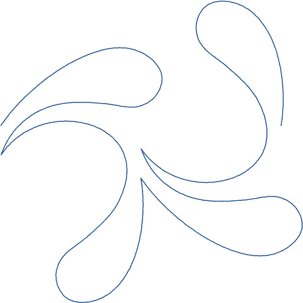 Close-up of Spout feather longarm pantograph with soft plumes and flowing curves