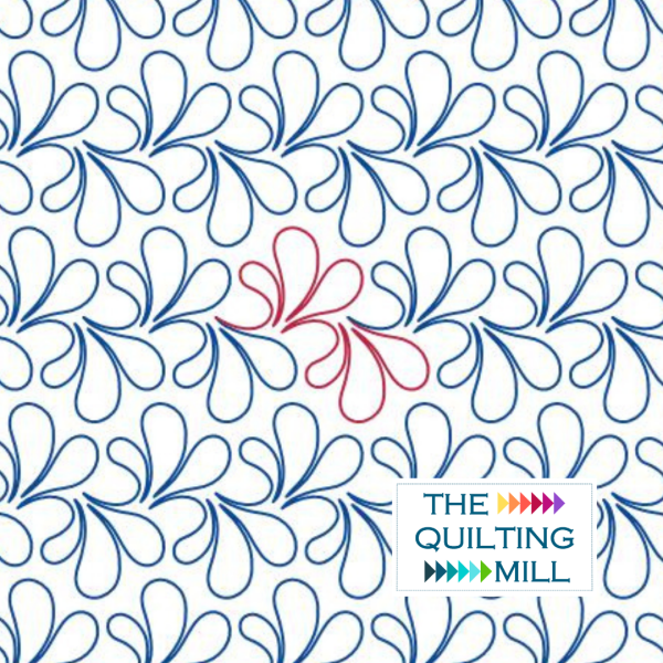 Spurt feather digital pantograph – playful feather loop curve design for longarm quilting machines