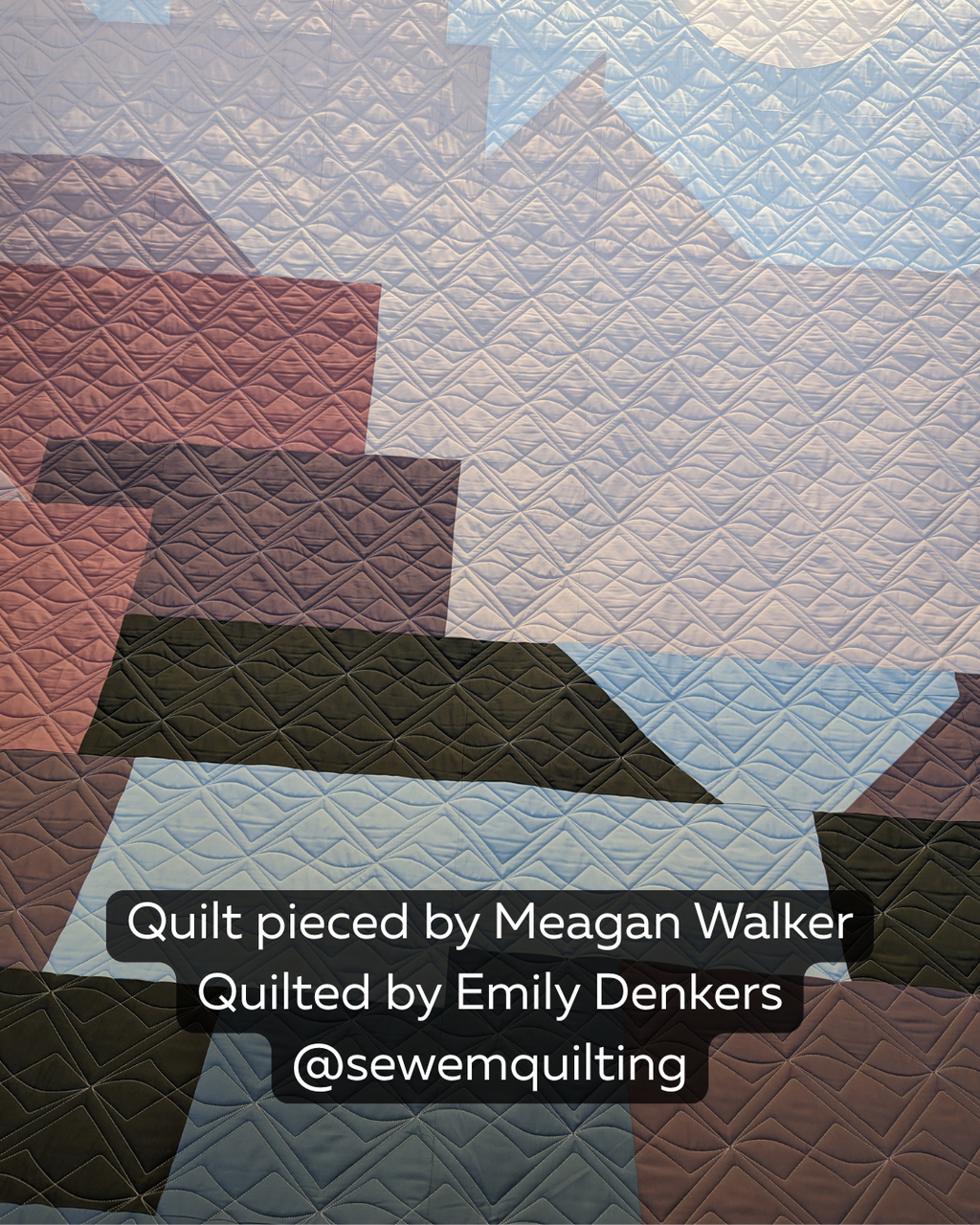 Square Bevel digital pantograph featuring interlocking diamond shapes on a pastel color block quilt