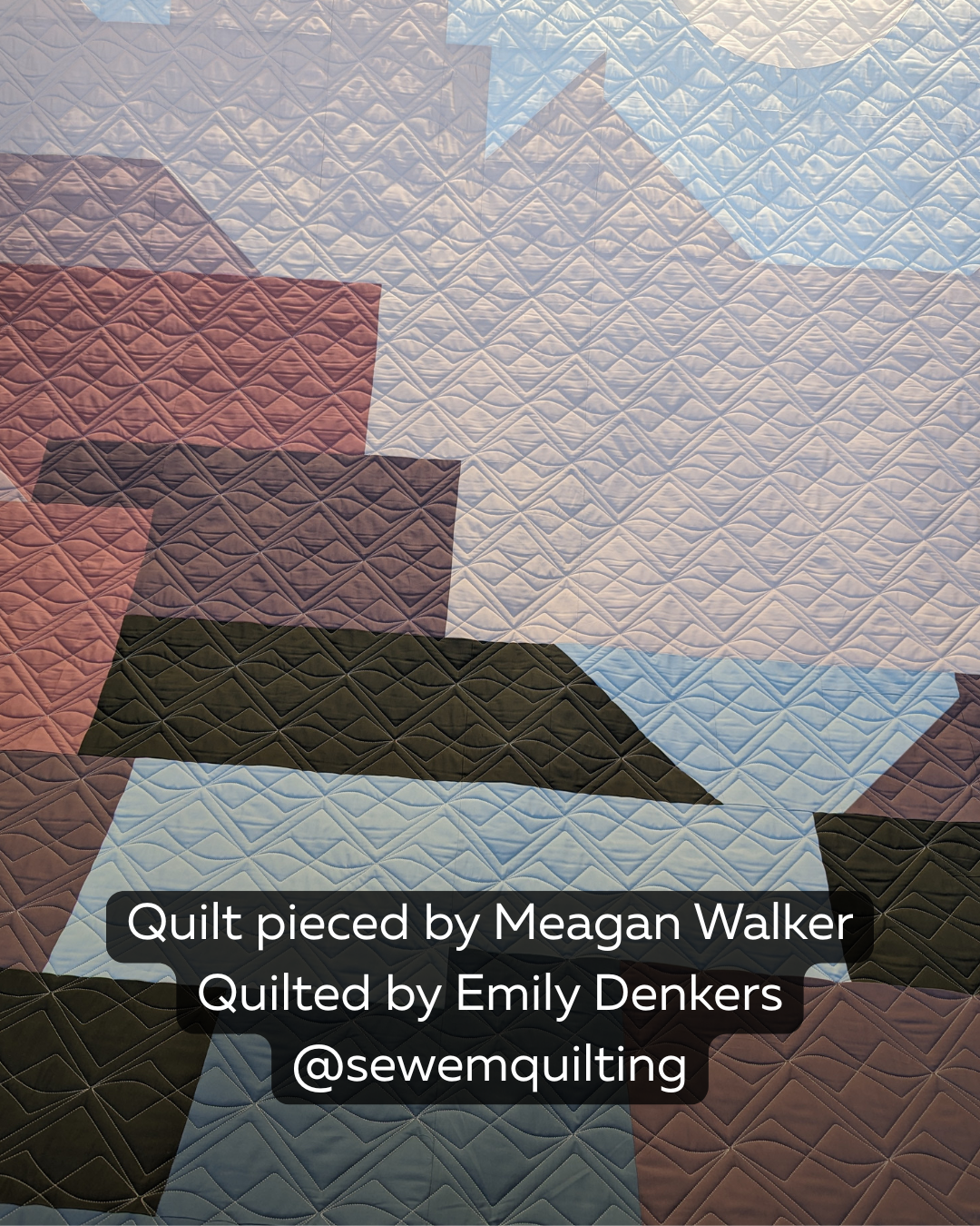 Square Bevel digital pantograph featuring interlocking diamond shapes on a pastel color block quilt