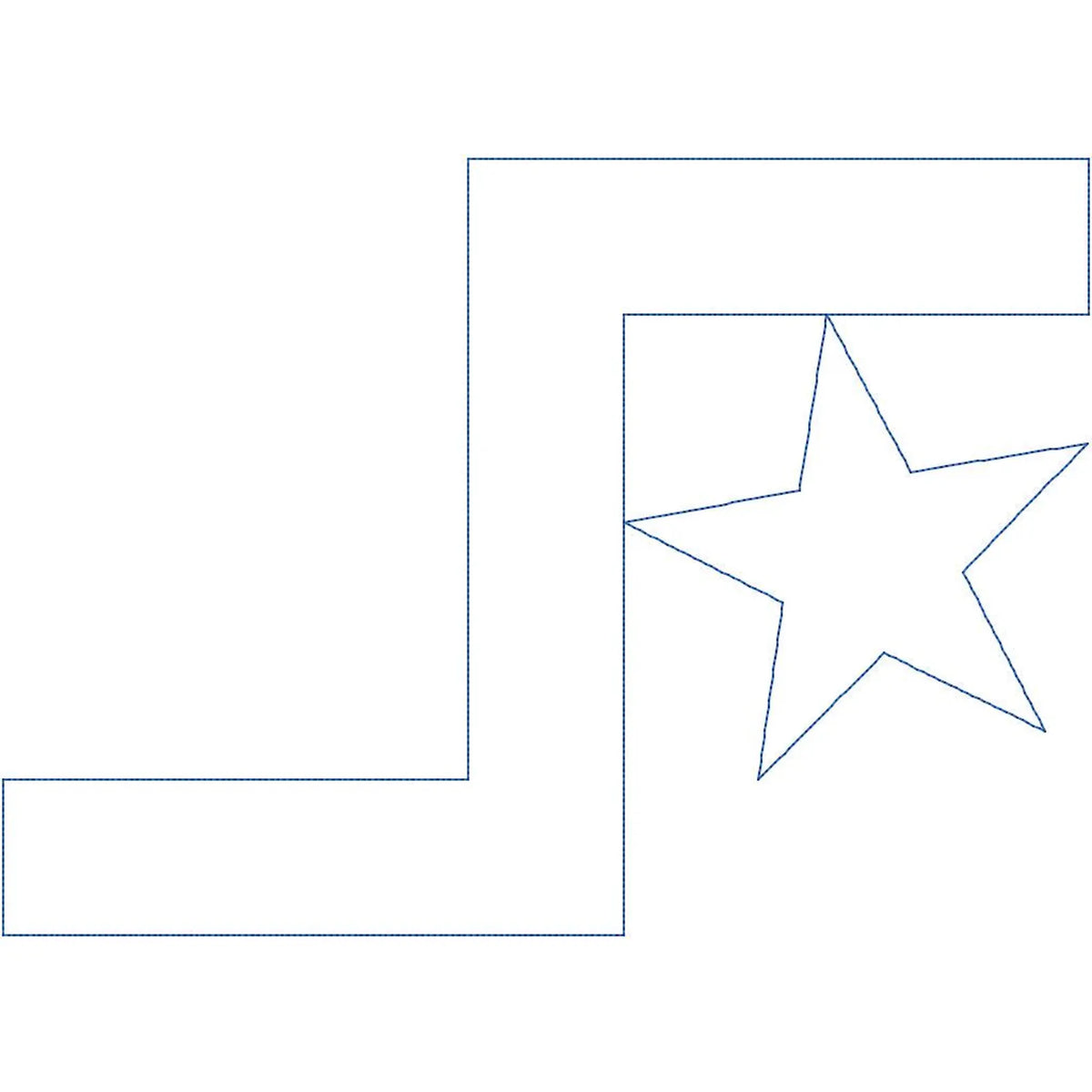Close-up of Square Links Star geometric quilting pantograph showing crisp five-point star and square frame detail