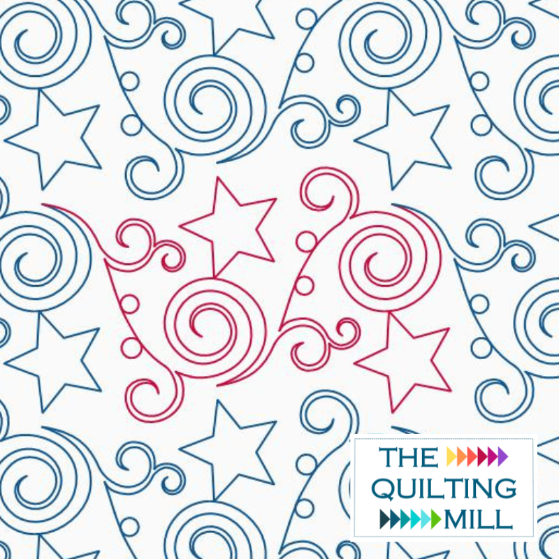 Star Blitz stars and swirls pantograph – festive twinkling star and swirl design for longarm quilting machines