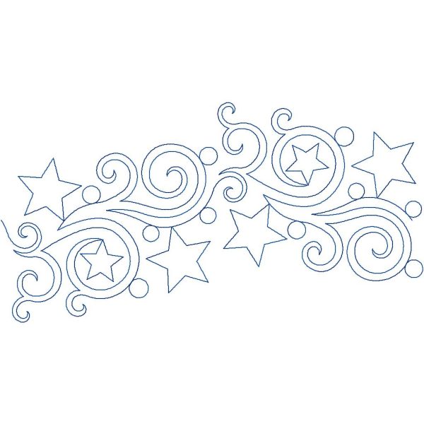 Close-up of Starry Dreams whimsical star pantograph showing bold star bursts and joyful flowing line motion detail