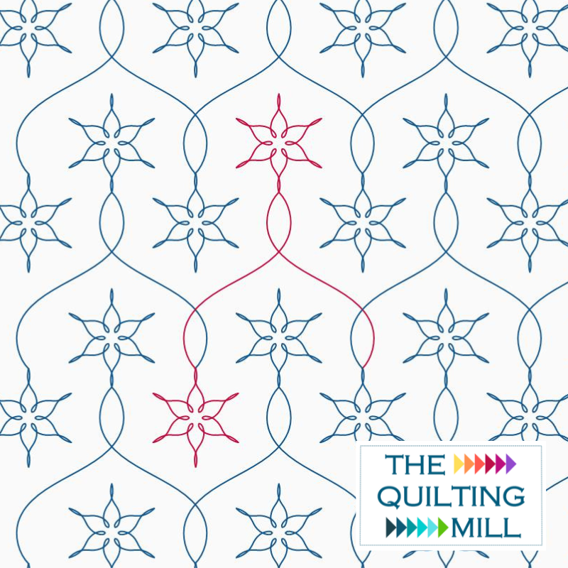String of Snowflakes Christmas digital pantograph – graceful linked snowflake design for longarm quilting machines