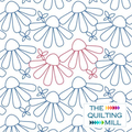 Summer Coneflowers floral edge-to-edge pantograph – bold wildflower coneflower design for longarm quilting machines