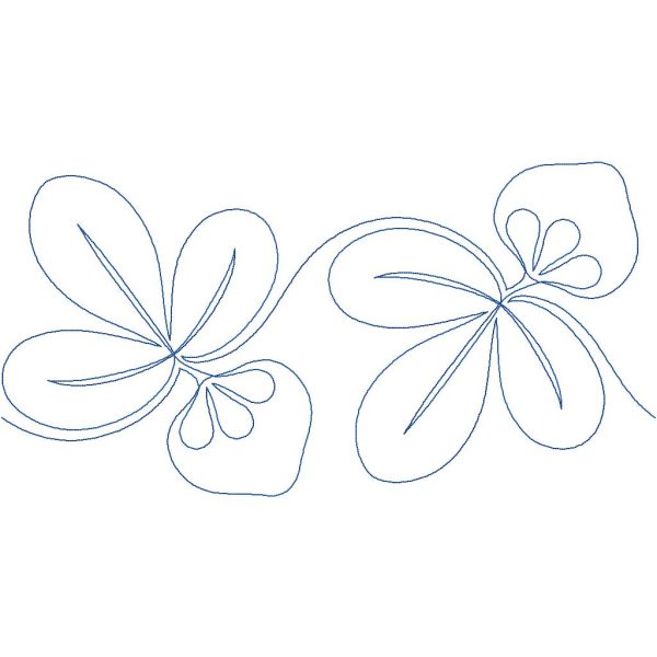 Close-up of Summer Strawberries digital pantograph showing plump strawberry shapes with leaf tops in a continuous stitch repeat pattern