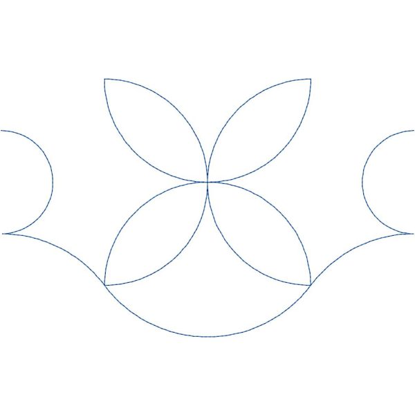 Close-up of Tangelo Twist playful circle pantograph showing smooth orange peel curves and interlocking circle repeat pattern