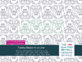Teddy Bears In a Line nursery quilt pantograph product image with The Quilting Mill logo, showing a single row of cuddly bears