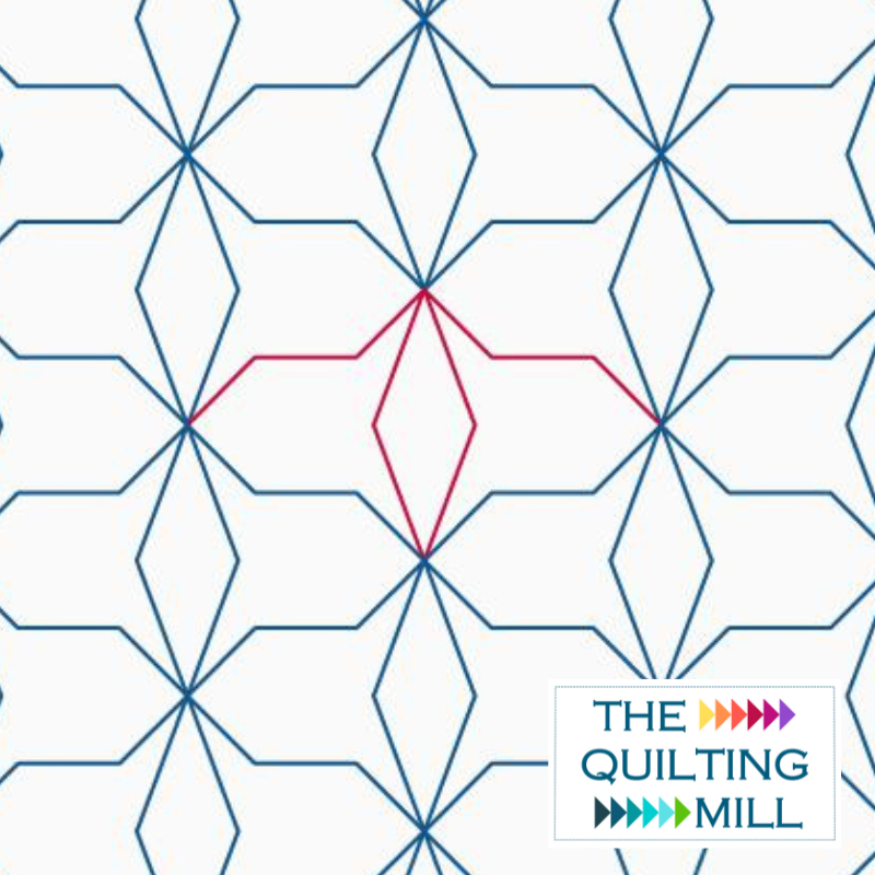Tessellation 2 longarm pantograph quilting design product image showing bold interlocking tessellated diamond pattern