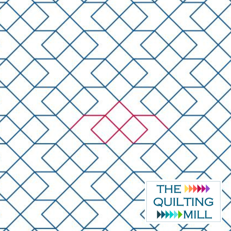 Tessellation 4 modern quilt pantograph product image showing crisp interlocking geometric diamonds in a bold zigzag pattern for longarm quilting