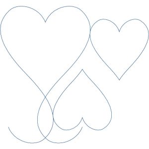 Close-up detail of Thankful Heart digital pantograph pattern showing soft continuous interlocking heart curves for edge-to-edge machine quilting