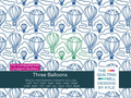 Three Balloons whimsical longarm pantograph – drifting hot air balloon design for longarm quilting machines