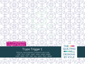 Trypo Trigger 1 modern geometric quilting pantograph product image with The Quilting Mill logo, showing interlocking circle design