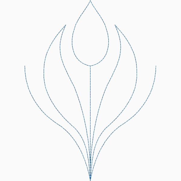 Close-up of Tulip Bud digital tulip pantograph showing elegant tulip bud shapes and flowing organic line detail at 50% offset
