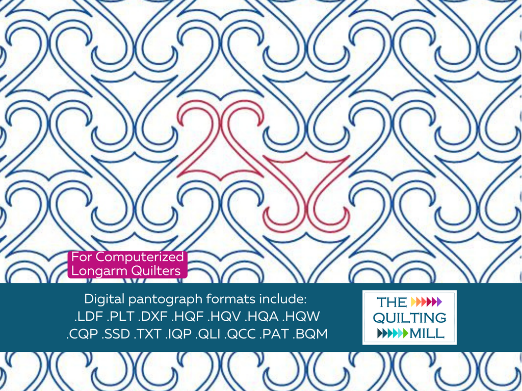 The Quilting Mill logo on TwoTwos scroll quilting pantograph pattern product image