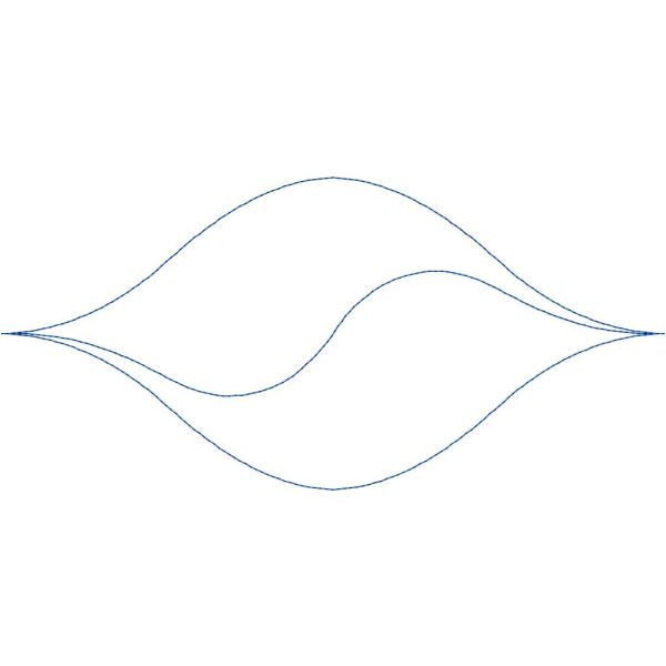 Close-up of UFO wave quilting pantograph showing smooth flowing wave lines with playful UFO flying saucer motif detail