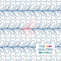 Whim playful pantograph design — digital feather quilting pantograph with bouncy rounded plumes for longarm quilting machines