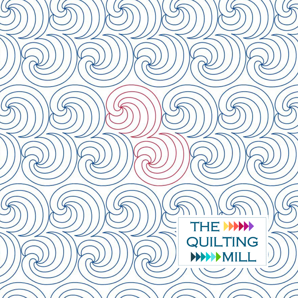 Whorl spiral quilting pantograph – modern flowing swirl design for longarm quilting machines