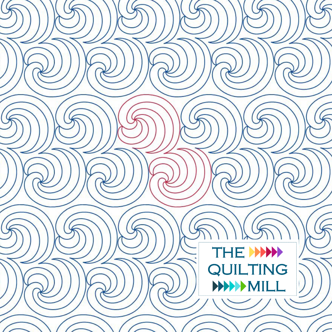Whorl spiral quilting pantograph – modern flowing swirl design for longarm quilting machines