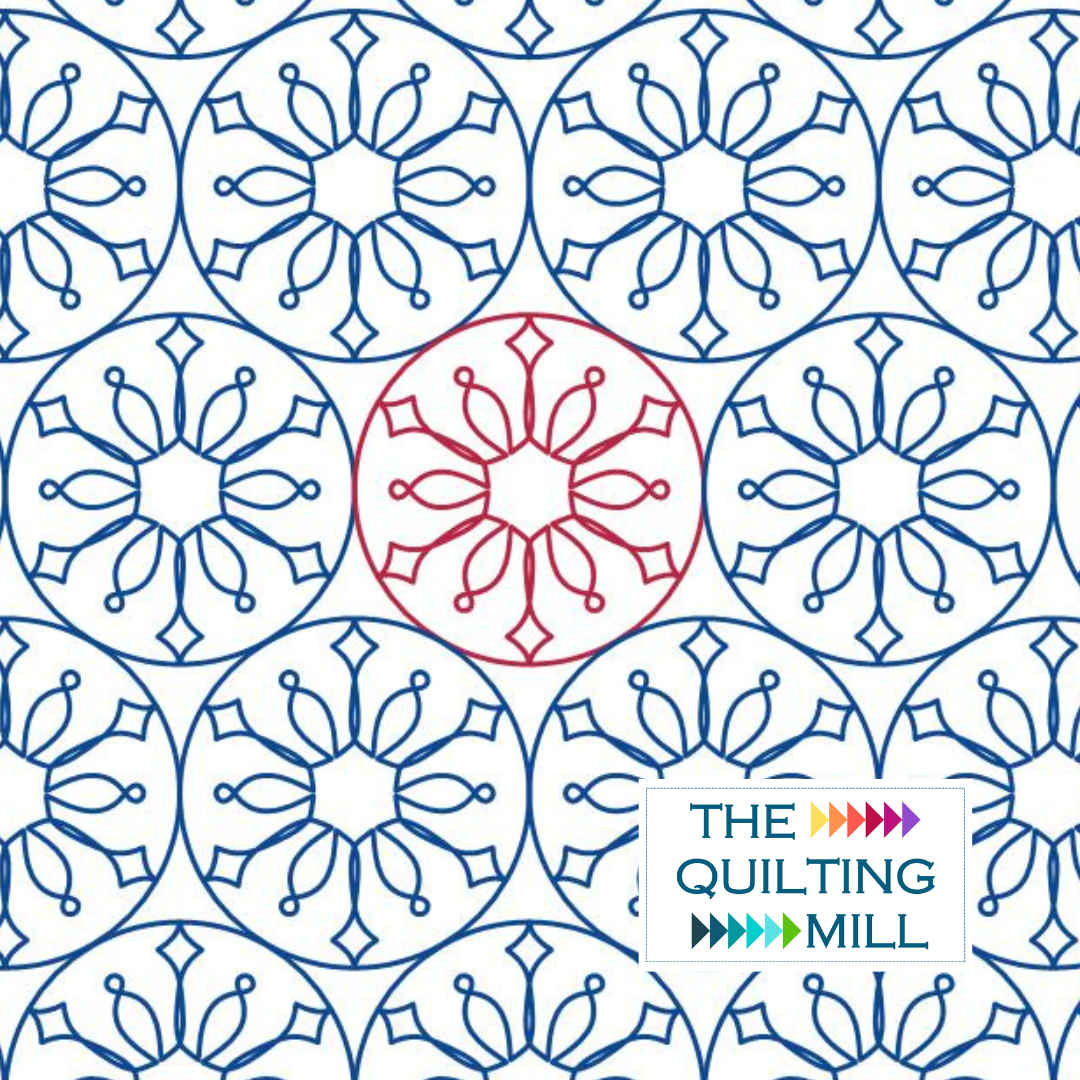 Winter Doily 2 holiday quilting pantograph with delicate lace-like snowflake shapes