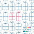 Wrapped Up holiday digital pantograph pattern featuring playful rows of wrapped gift boxes for festive edge-to-edge Christmas quilting