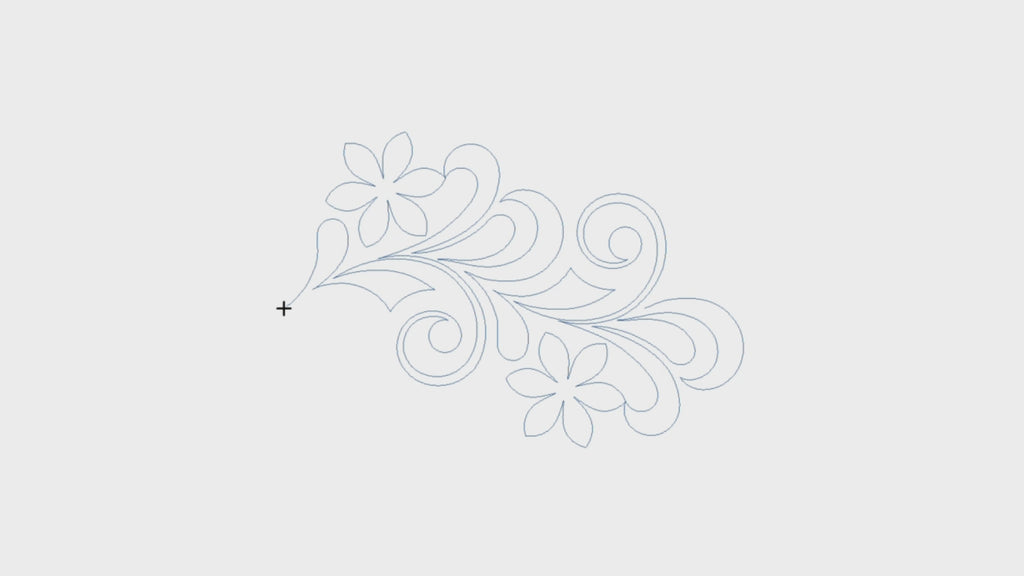 Video preview thumbnail of Miss Elizabeth Bloom floral swirl digital pantograph pattern for longarm quilting