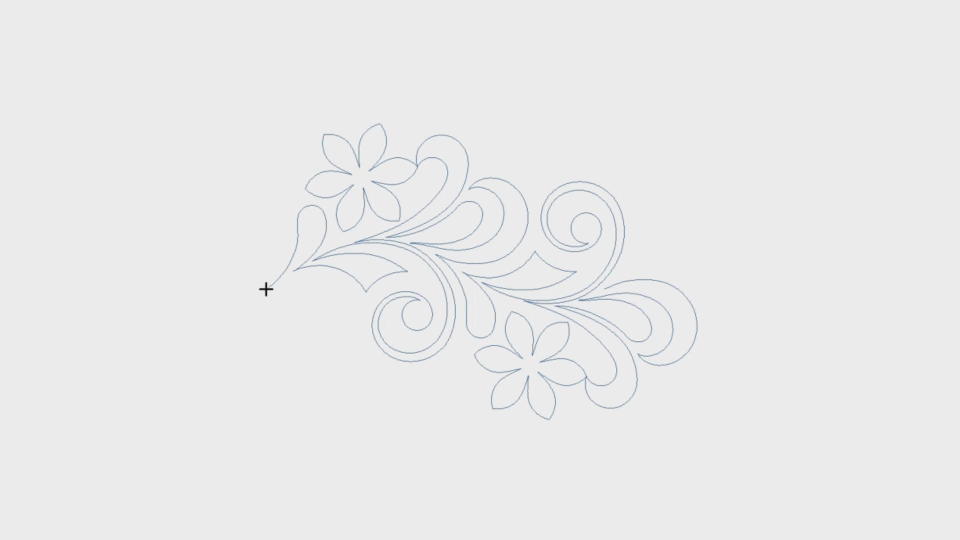 Video preview thumbnail of Miss Elizabeth Bloom floral swirl digital pantograph pattern for longarm quilting