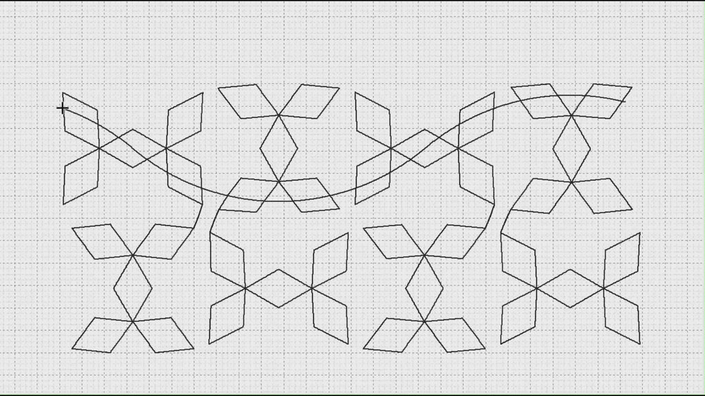 Video preview of Diamond Weave 1 longarm pantograph stitching a continuous line geometric edge to edge quilting design