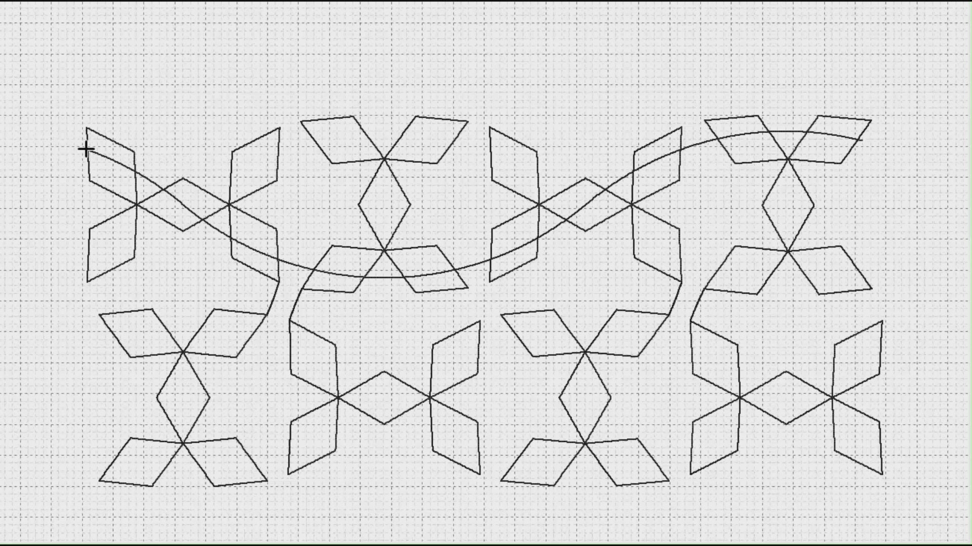 Video preview of Diamond Weave 1 longarm pantograph stitching a continuous line geometric edge to edge quilting design