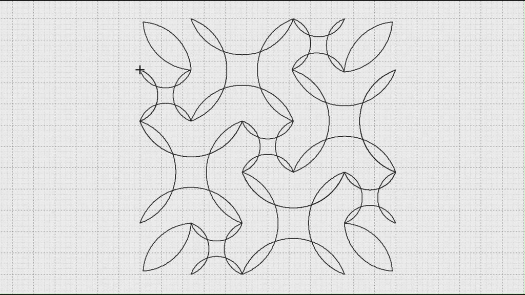 Video preview of Command longarm pantograph stitching a continuous line modern geometric edge to edge quilting design